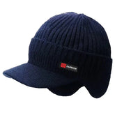 Winter Mens Hat with Ear Protection & Visor