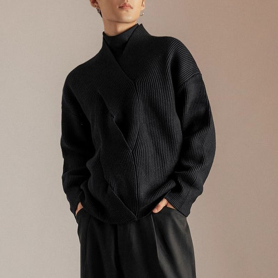 Japanese-style V-neck Sweater for Men Design