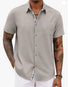 Loose-fitting Solid-color Linen Shirt For Men Stylish 