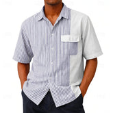 Lightweight Breathable Striped Short-Sleeve Shirt For Men
