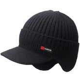 Winter Mens Hat with Ear Protection & Visor