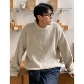 Thickened Chunky-Knit Crew-Neck Sweater Stylish For Men